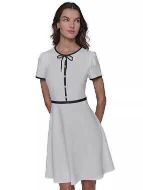 KARL LAGERFELD PARIS Womens Beaded Bling Button Contrast Size 10 NWT